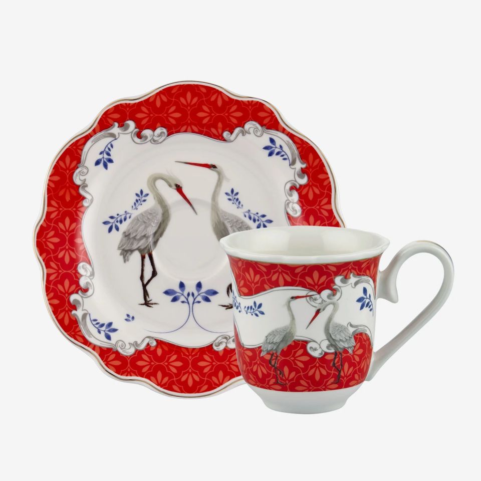 Kırmızı Porselen Kahve Fincan Seti 90 Ml Allure Collection by Chiara Alessi