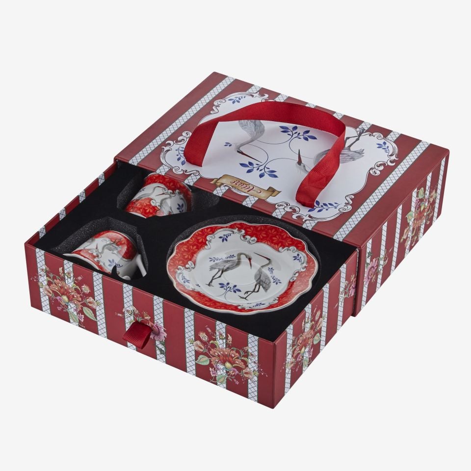 Kırmızı Porselen Kahve Fincan Seti 90 Ml Allure Collection by Chiara Alessi