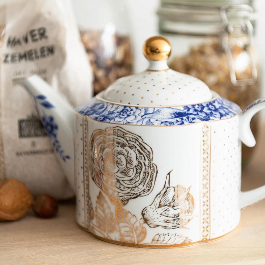 Mavi Beyaz Porselen Demlik 950 Ml Royal White Collection by Pip Studio