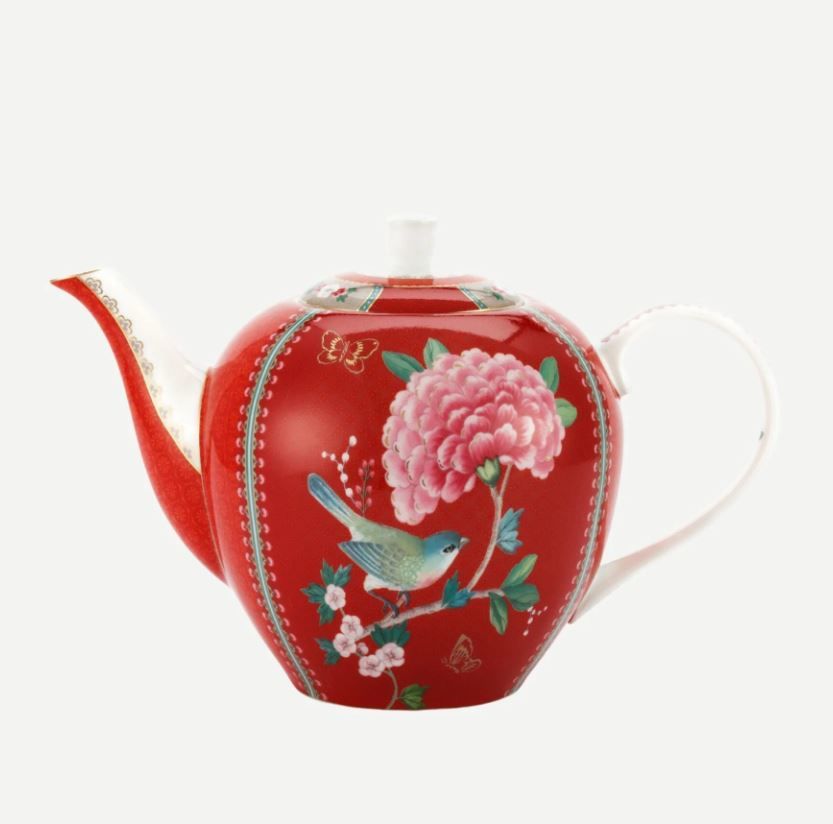 Kırmızı Porselen Demlik 1600 Ml Blushing Birds Collection by Pip Studio