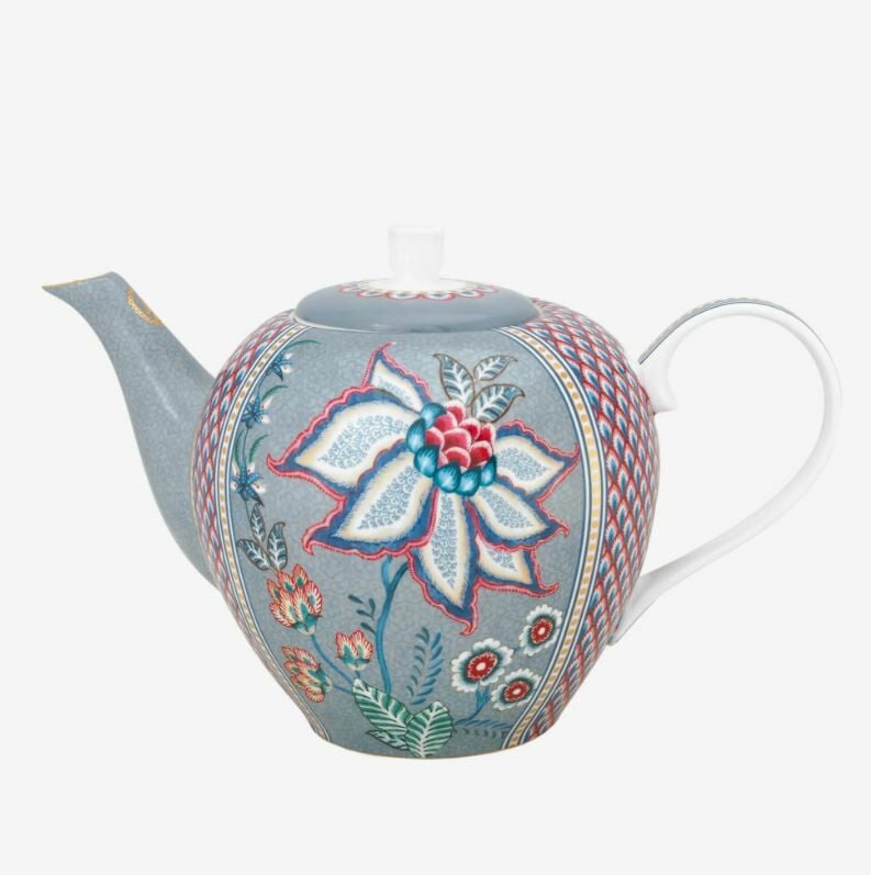 Mavi Porselen Demlik 1600 Ml Flower Festival Collection by Pip Studio