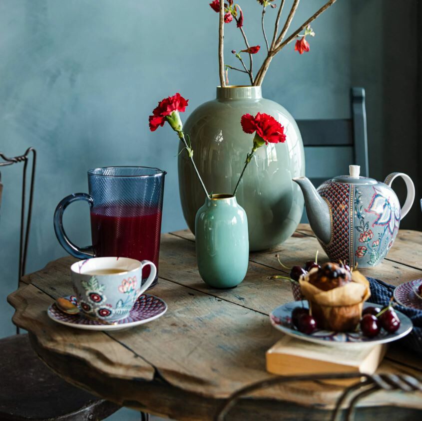 Mavi Porselen Demlik 1600 Ml Flower Festival Collection by Pip Studio