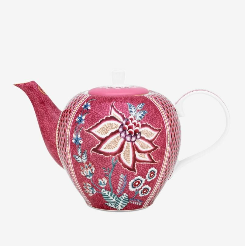 Kırmızı Porselen Demlik 1600 Ml Flower Festival Collection by Pip Studio