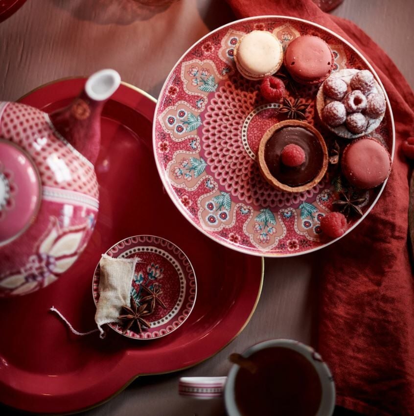 Kırmızı Porselen Demlik 1600 Ml Flower Festival Collection by Pip Studio