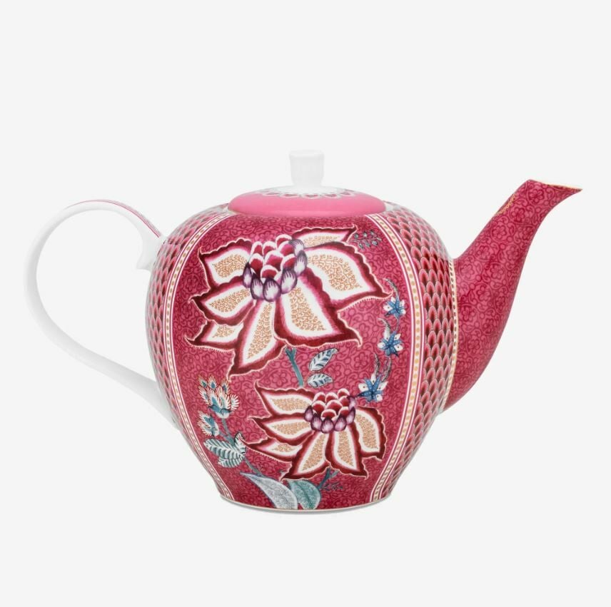 Kırmızı Porselen Demlik 1600 Ml Flower Festival Collection by Pip Studio