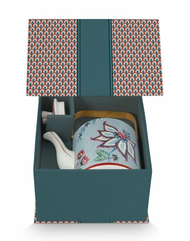 Mavi Porselen Demlik 1000 Ml Flower Festival Collection by Pip Studio