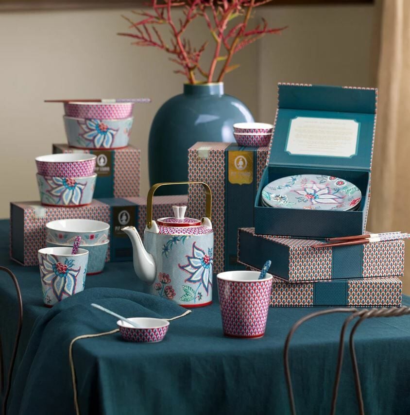 Mavi Porselen Demlik 1000 Ml Flower Festival Collection by Pip Studio