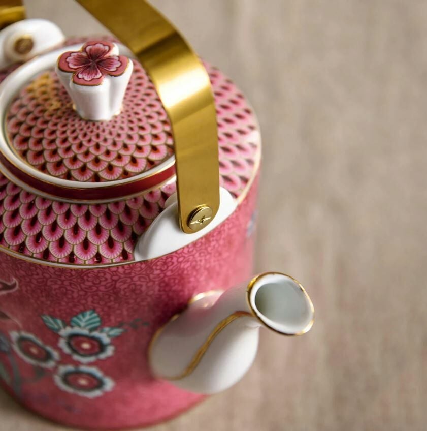 Kırmızı Porselen Demlik 1000 Ml Flower Festival Collection by Pip Studio