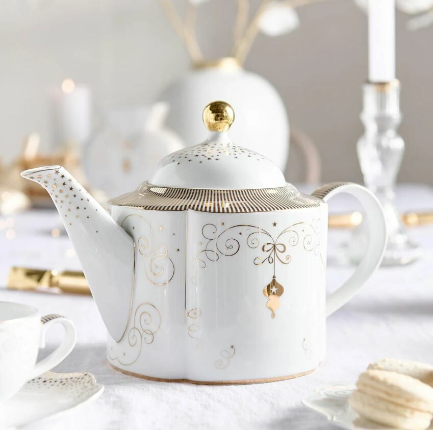 Beyaz Porselen Demlik 1650 Ml Royal Gold White Collection by Pip Studio