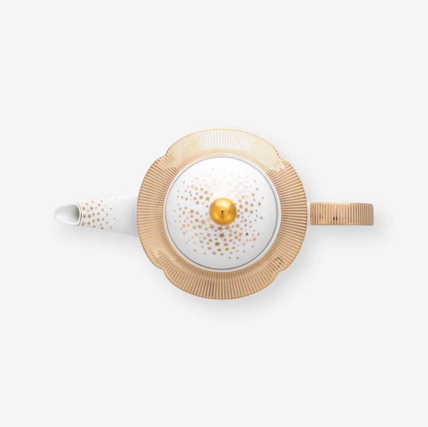 Beyaz Porselen Demlik 1650 Ml Royal Gold White Collection by Pip Studio