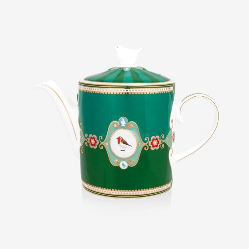 Yeşil Porselen Demlik 1300 Ml Love Birds Collection by Pip Studio