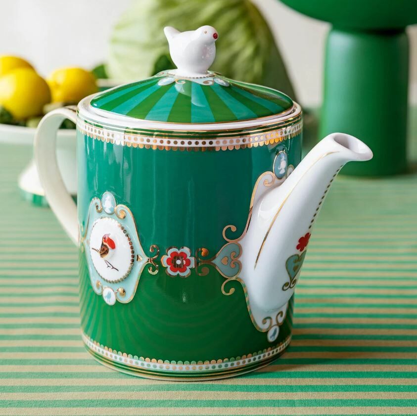 Yeşil Porselen Demlik 1300 Ml Love Birds Collection by Pip Studio