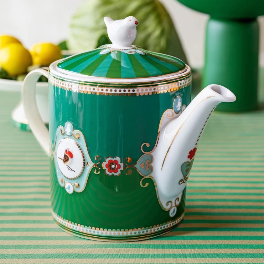 Yeşil Porselen Demlik 1300 Ml Love Birds Collection by Pip Studio