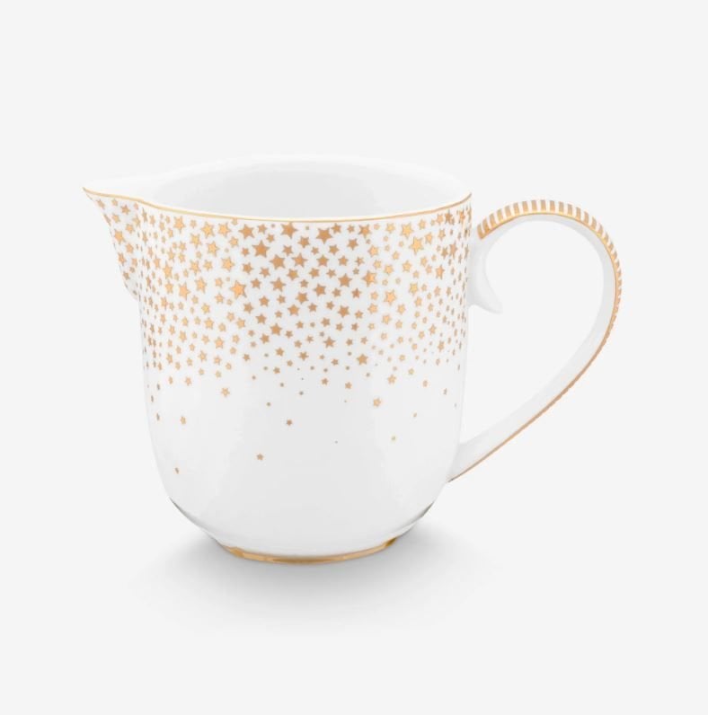 Beyaz Porselen Sütlük 260 Ml Royal Gold White Collection by Pip Studio
