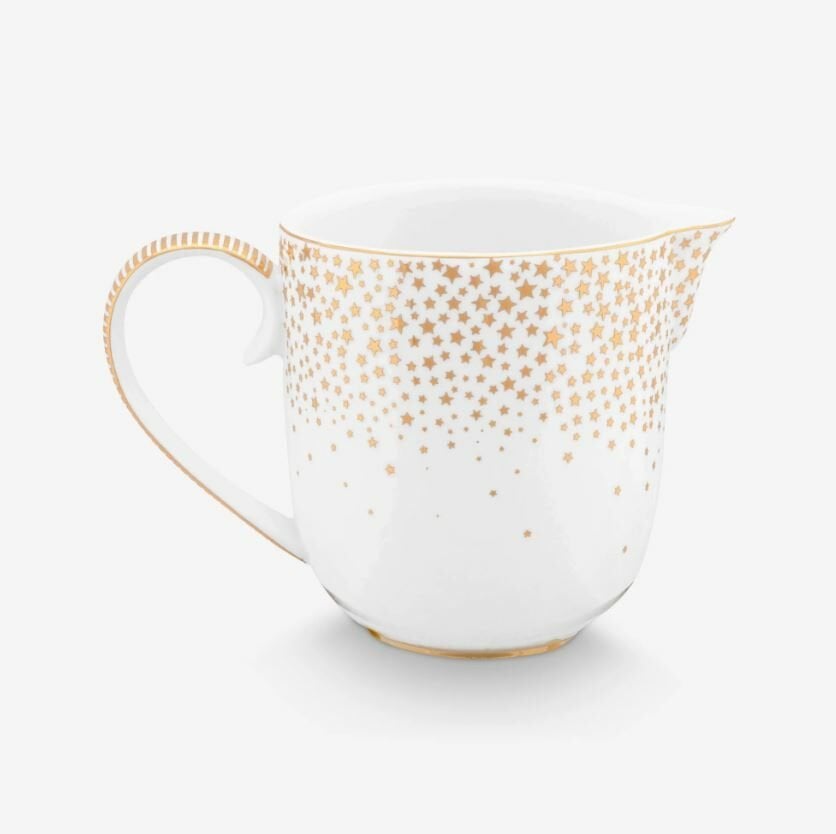Beyaz Porselen Sütlük 260 Ml Royal Gold White Collection by Pip Studio