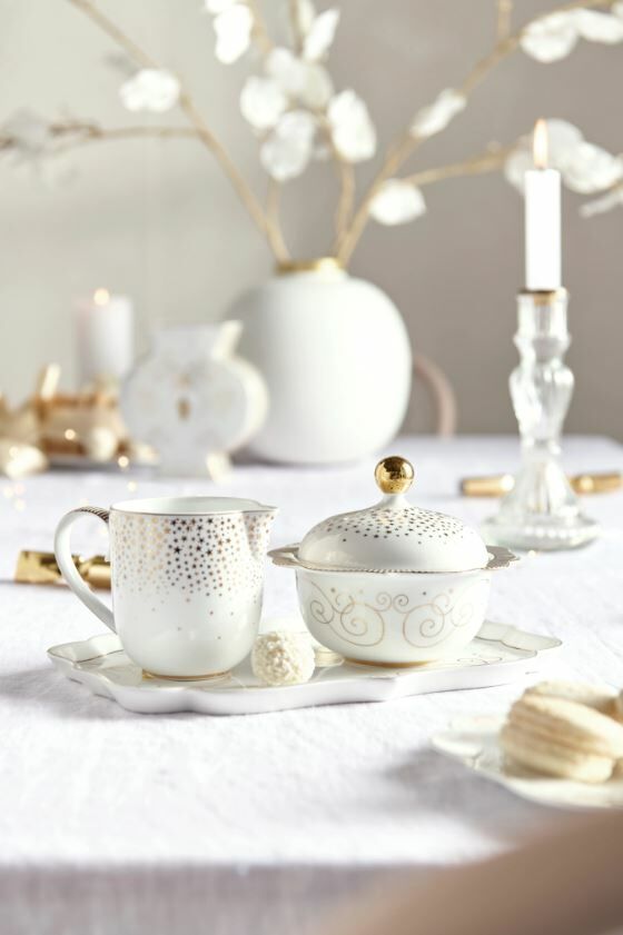 Beyaz Porselen Sütlük 260 Ml Royal Gold White Collection by Pip Studio