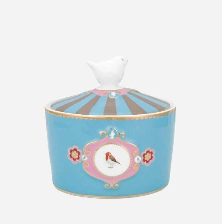 Mavi Haki Porselen Şekerlik 300 Ml Love Birds Collection by Pip Studio