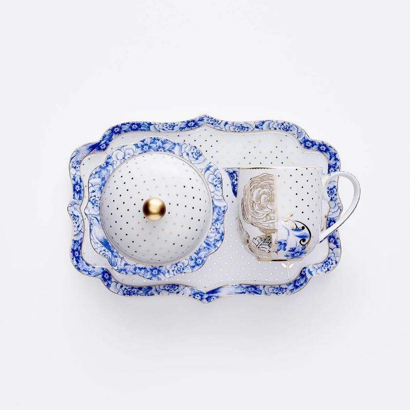 Mavi Beyaz Porselen Şekerlik 235 Ml Royal White Collection by Pip Studio