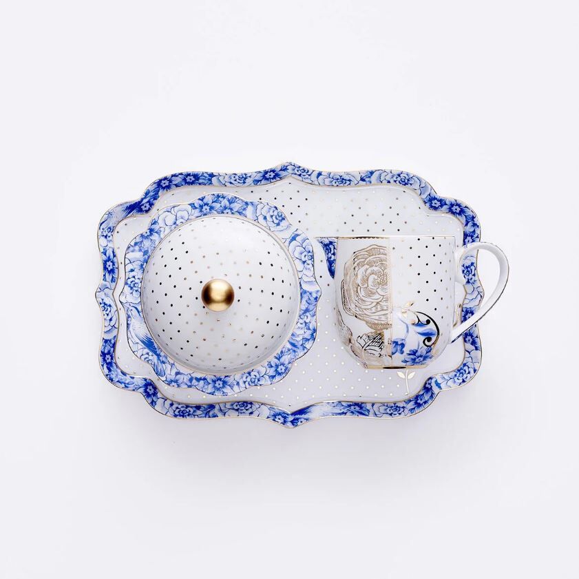 Mavi Beyaz Porselen Şekerlik 235 Ml Royal White Collection by Pip Studio