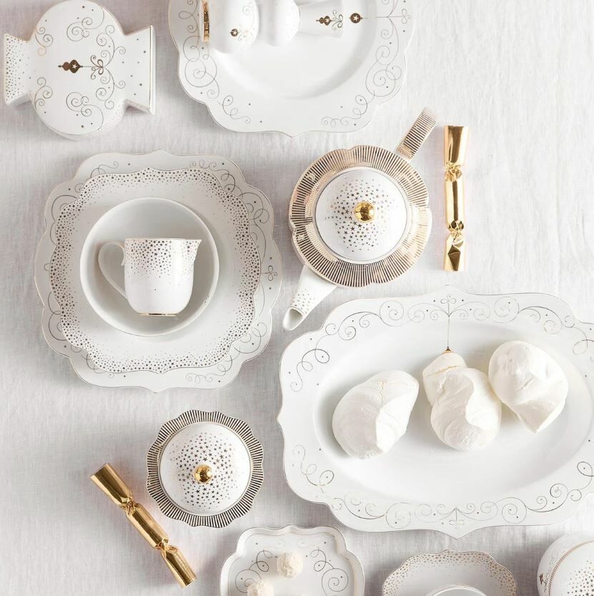 Beyaz Porselen Şekerlik 235 Ml Royal Gold White Collection by Pip Studio