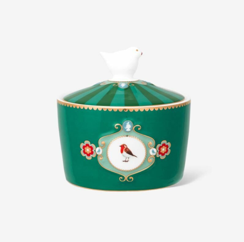 Yeşil Porselen Şekerlik 300 Ml Love Birds Collection by Pip Studio