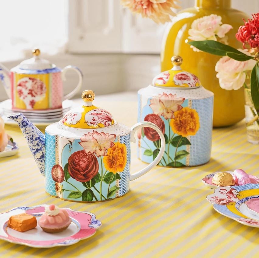 Sarı Mavi Porselen Saklama Kutusu 1900 Ml Royal Collection by Pip Studio