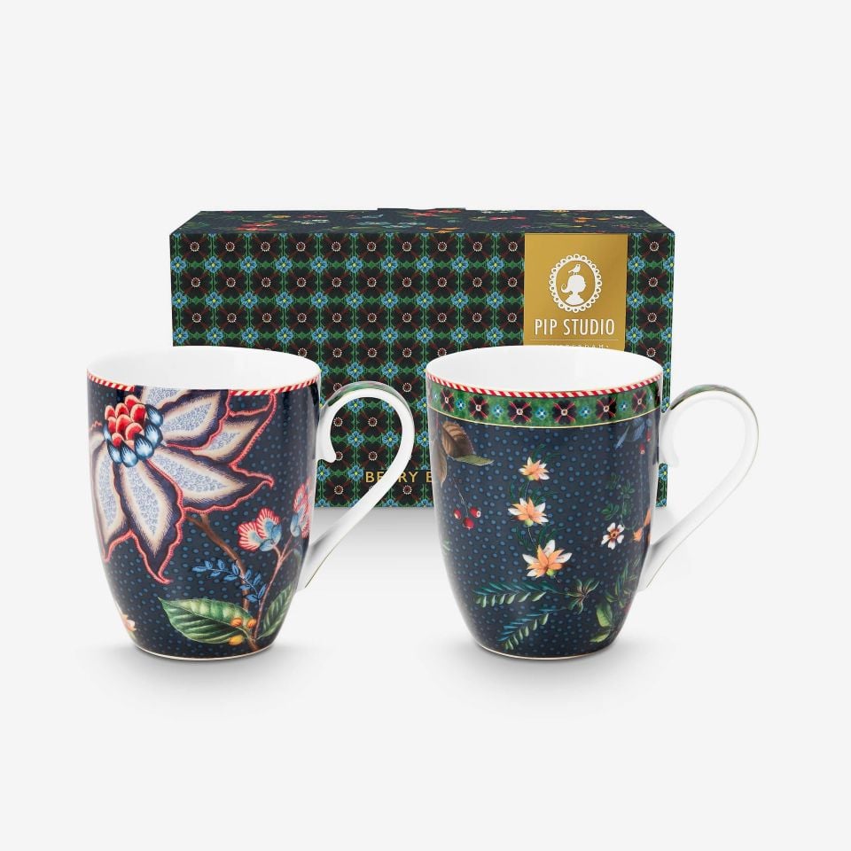 Mavi Porselen Kupa Seti 350 Ml Berry Blues Collection by Pip Studio