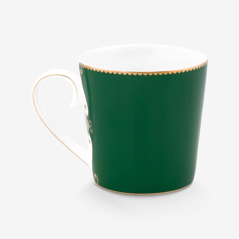 Koyu Yeşil Porselen Kupa 250 Ml Love Birds Collection by Pip Studio