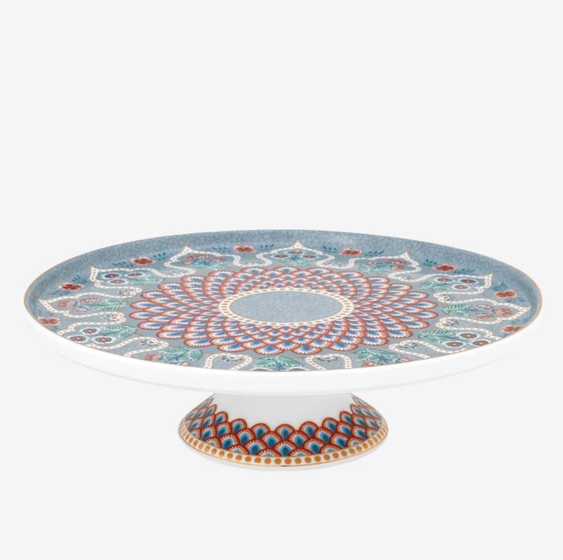 Mavi Porselen Kek Standı 21 Cm Flower Festival Collection by Pip Studio