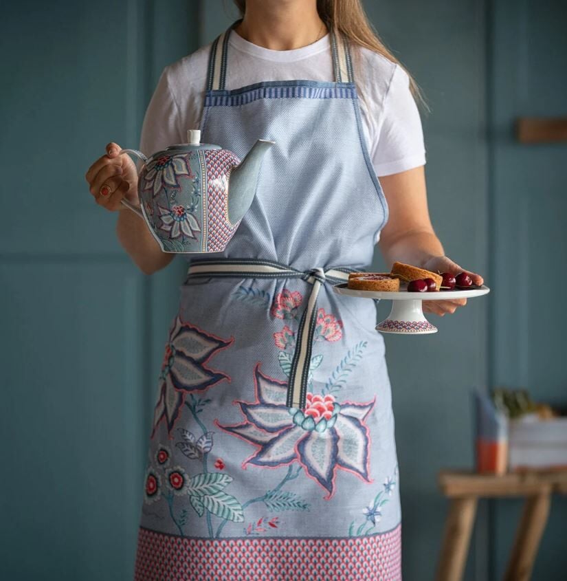 Mavi Porselen Kek Standı 21 Cm Flower Festival Collection by Pip Studio