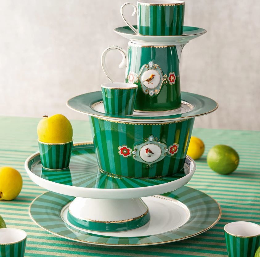 Yeşil Porselen Yumurtalık 5 Cm Love Birds Collection by Pip Studio