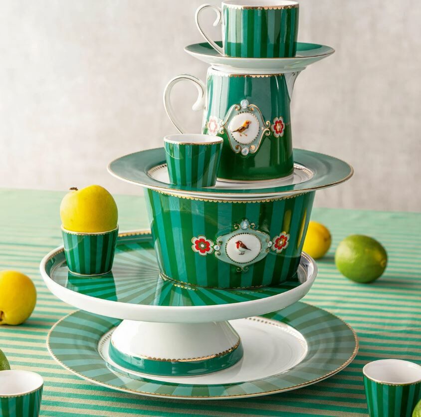 Yeşil Porselen Yumurtalık 5 Cm Love Birds Collection by Pip Studio