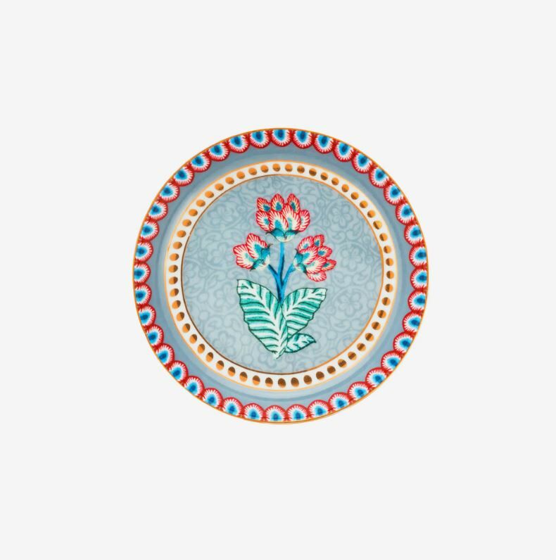 Mavi Porselen Çay Tabağı 9 Cm Flower Festival Collection by Pip Studio