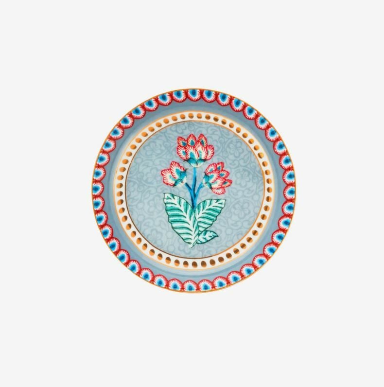 Mavi Porselen Çay Tabağı 9 Cm Flower Festival Collection by Pip Studio