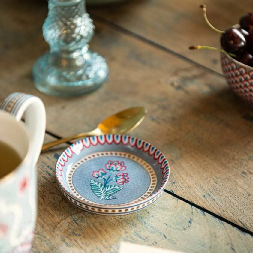 Mavi Porselen Çay Tabağı 9 Cm Flower Festival Collection by Pip Studio