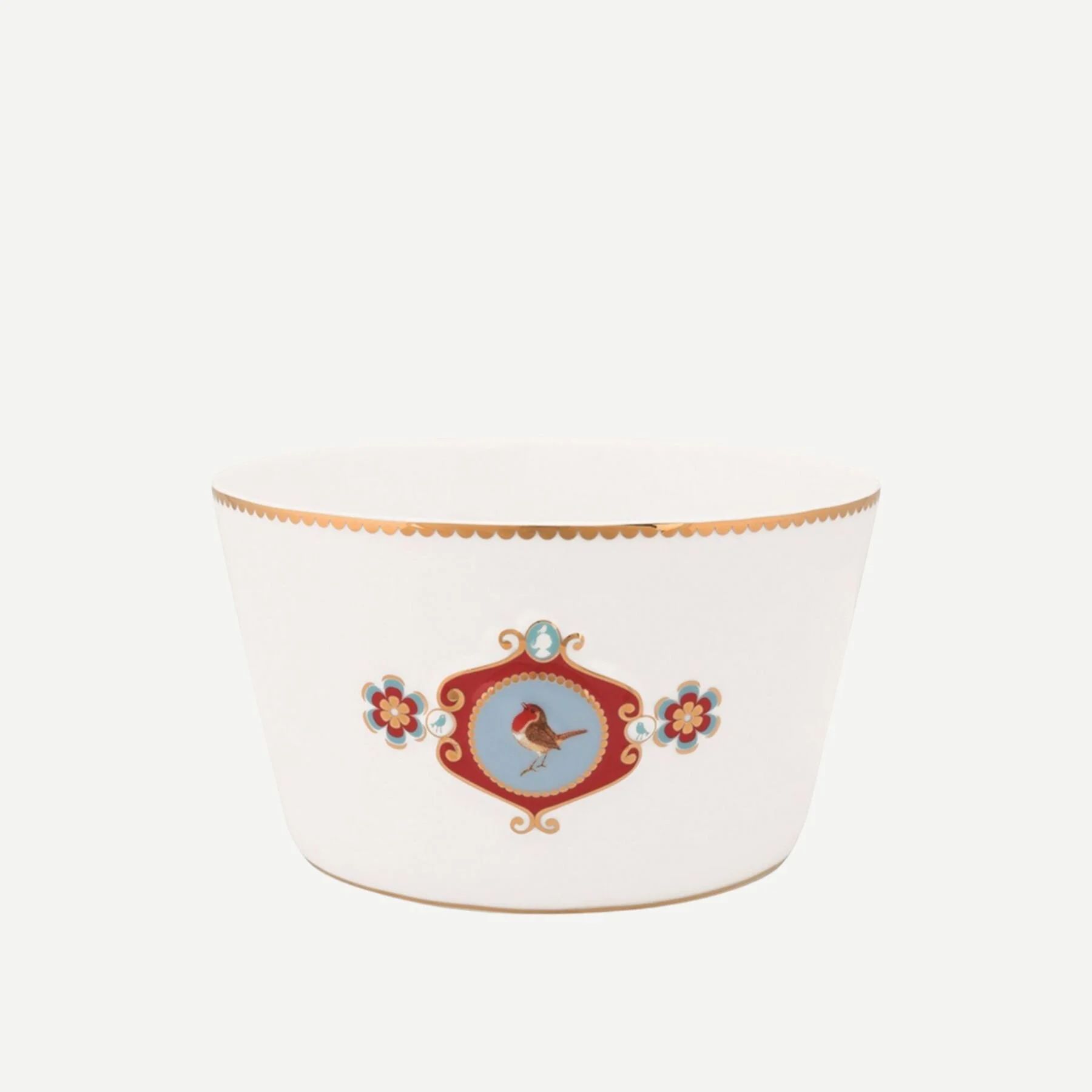 Love Birds Beyaz Madalyon Desenli Kase 15 cm