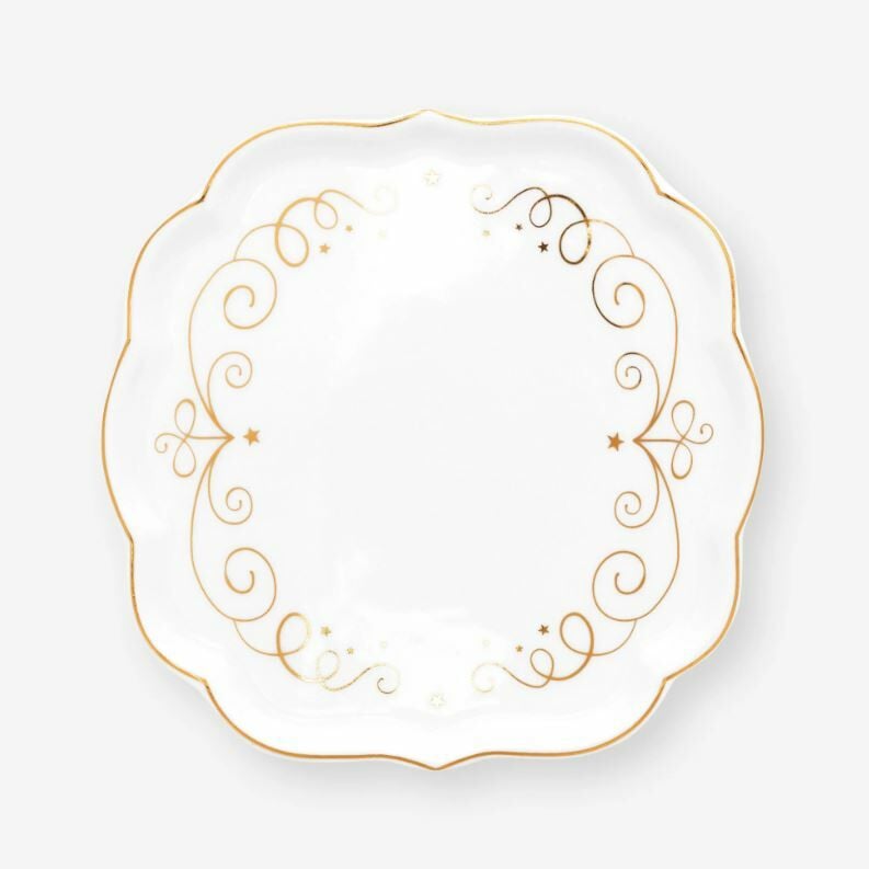 Beyaz Porselen Çay Tabağı 10 Cm Royal Gold White Collection by Pip Studio