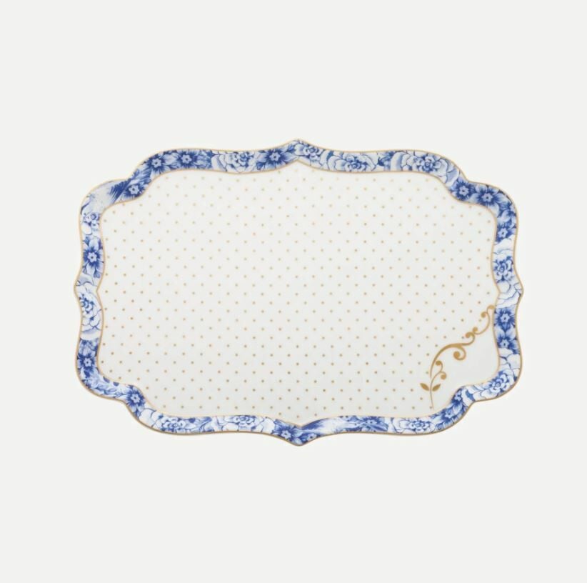 Mavi Beyaz Porselen Tepsi 26 Cm Royal White Collection by Pip Studio