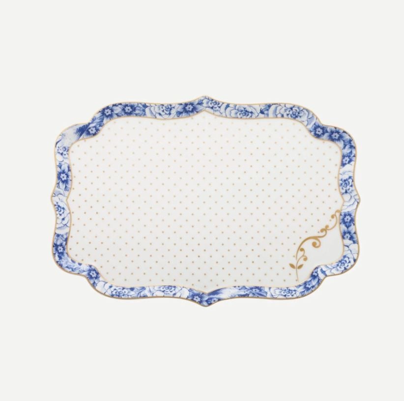 Mavi Beyaz Porselen Tepsi 26 Cm Royal White Collection by Pip Studio