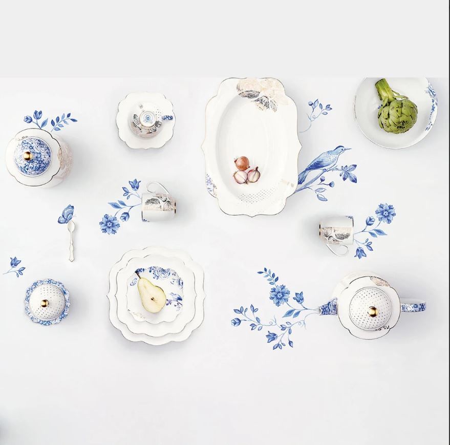 Mavi Beyaz Porselen Servis Tabağı 40 Cm Royal White Collection by Pip Studio