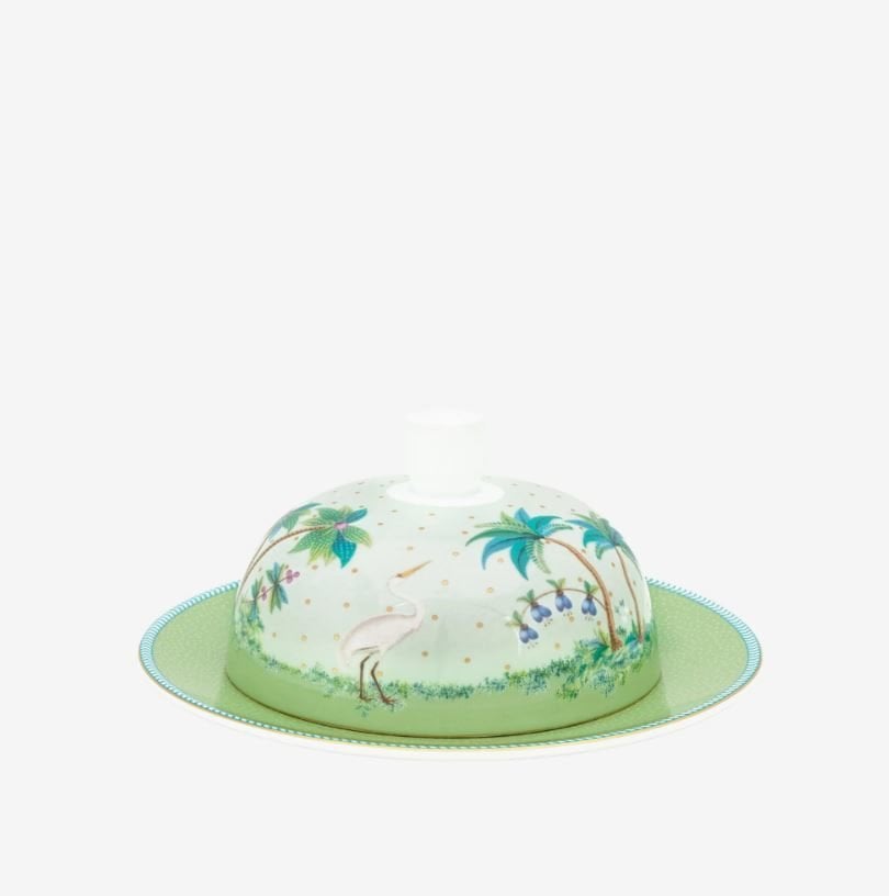 Yeşil Porselen Tereyağlık 17 Cm Jolie Collection by Pip Studio