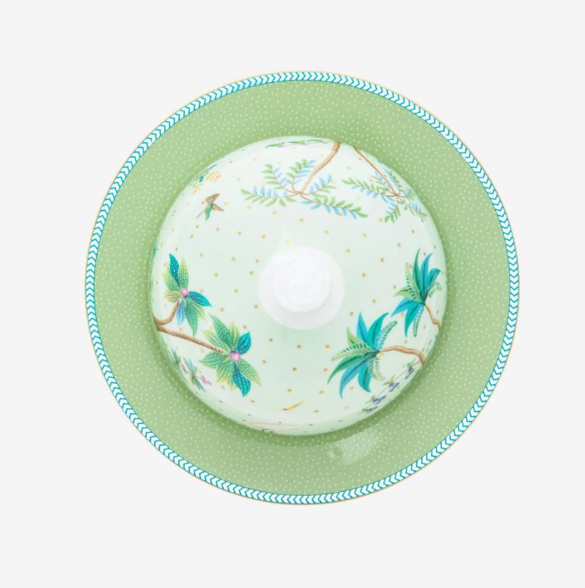 Yeşil Porselen Tereyağlık 17 Cm Jolie Collection by Pip Studio