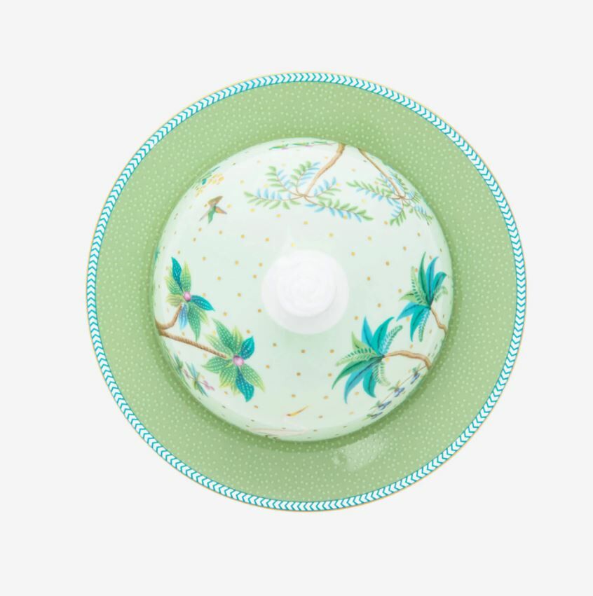 Yeşil Porselen Tereyağlık 17 Cm Jolie Collection by Pip Studio