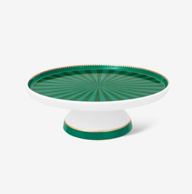 Yeşil Porselen Kek Standı 24 Cm Love Birds Collection by Pip Studio