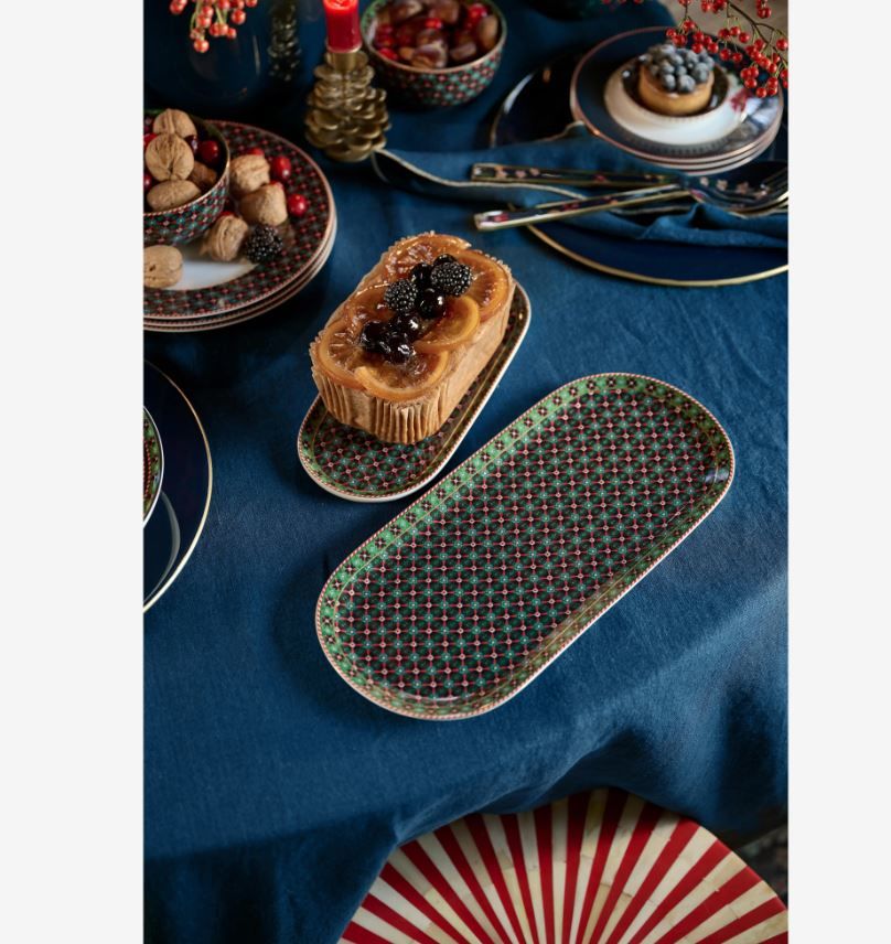 Yeşil Porselen Servis Tabağı 33 Cm Berry Blues Collection by Pip Studio