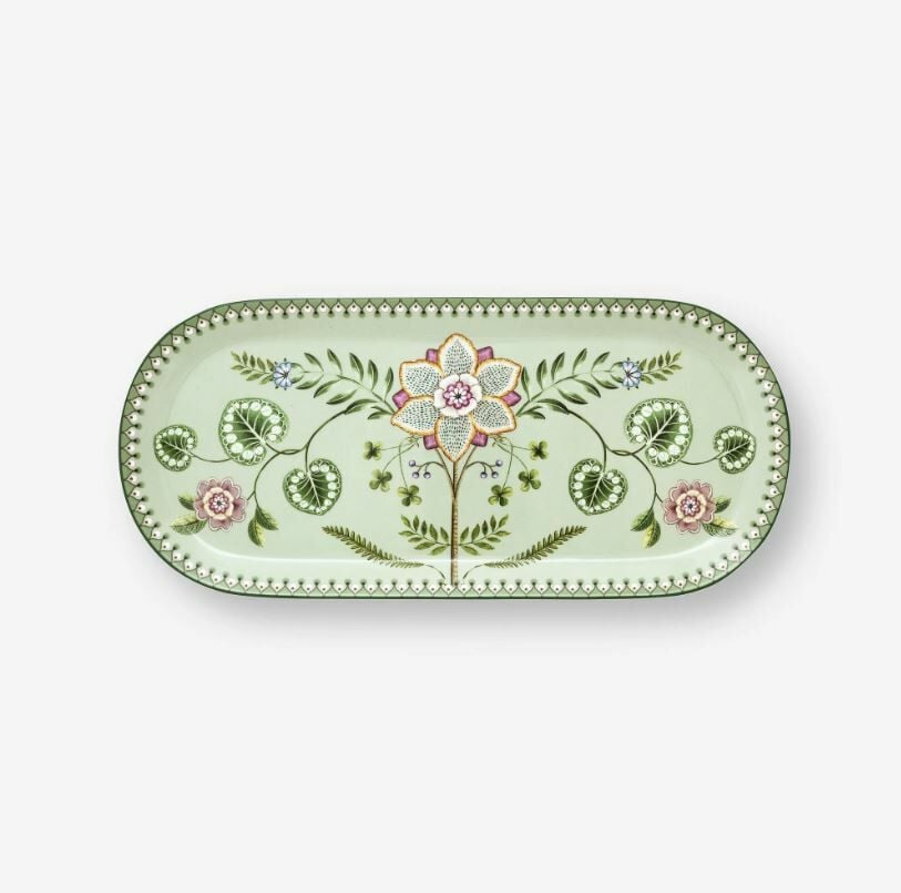 Yeşil Porselen Servis Tabağı 33 Cm Lily & Lotus Collection by Pip Studio