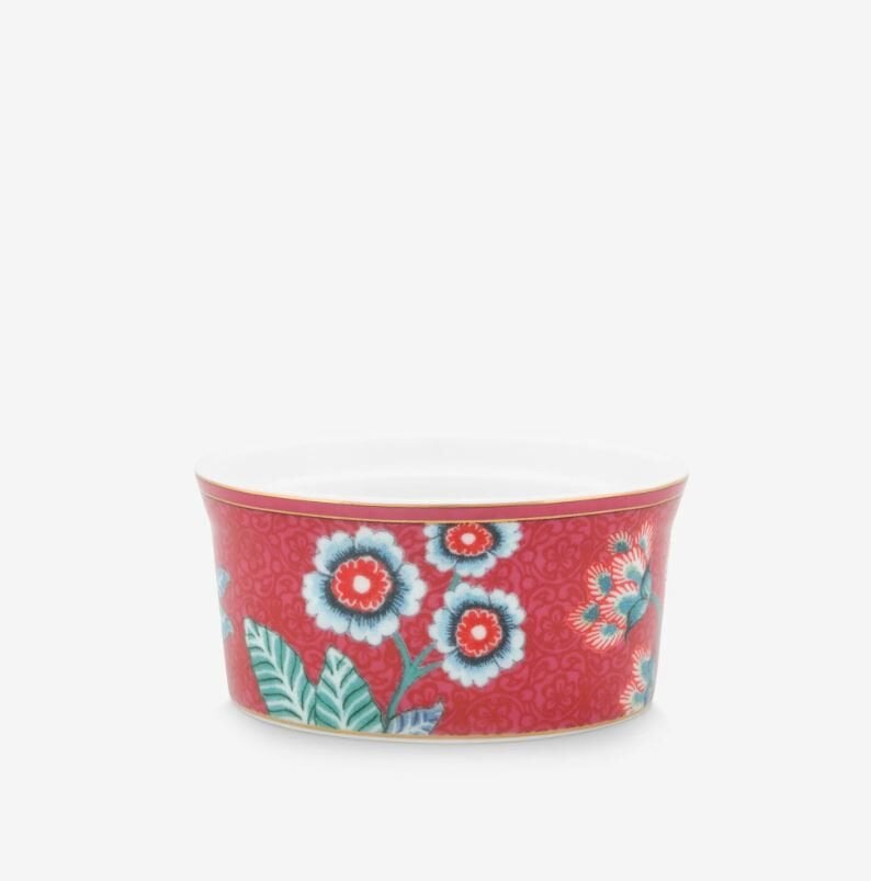 Kırmızı Porselen Sufle Kabı 8,7X4,3 Cm Flower Festival Collection by Pip Studio