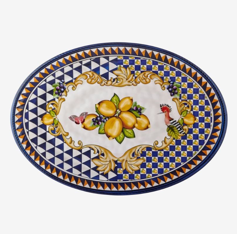 Mavi Melamin Servis Tabağı 50 Cm Capri Collection by Chiara Alessi