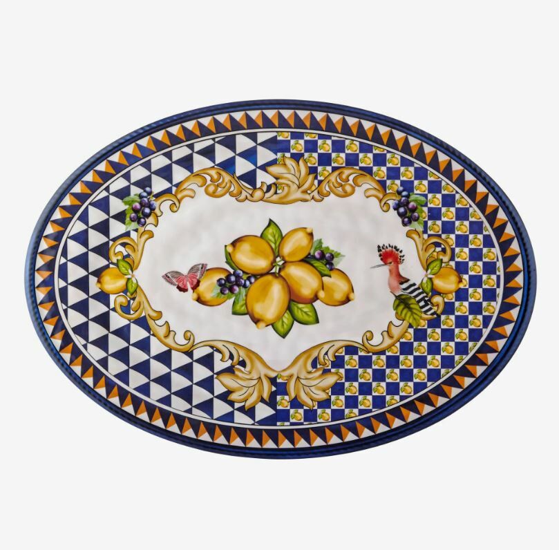 Mavi Melamin Servis Tabağı 50 Cm Capri Collection by Chiara Alessi