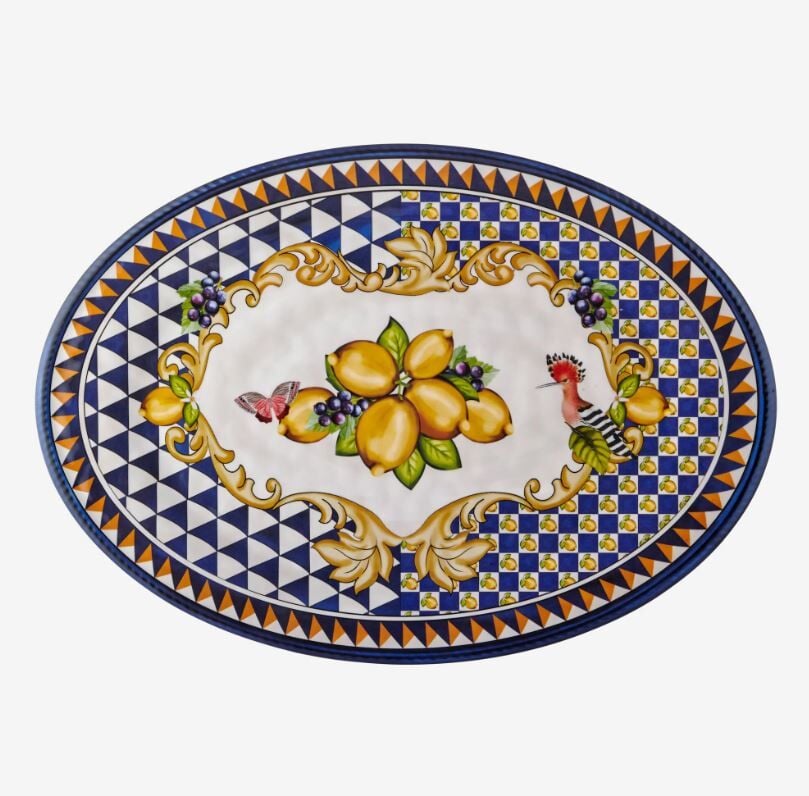Mavi Melamin Servis Tabağı 50 Cm Capri Collection by Chiara Alessi
